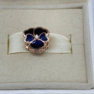 🔥🔥Pandora Deep Purple Pansy Flower Charm